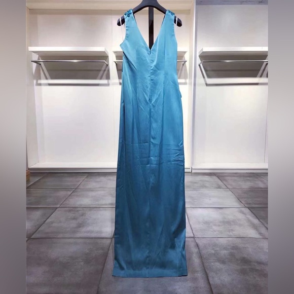 US 2 MARCHESA NOTTE Embellished ruffled satin-crepe gown NWT - Picture 12 of 12